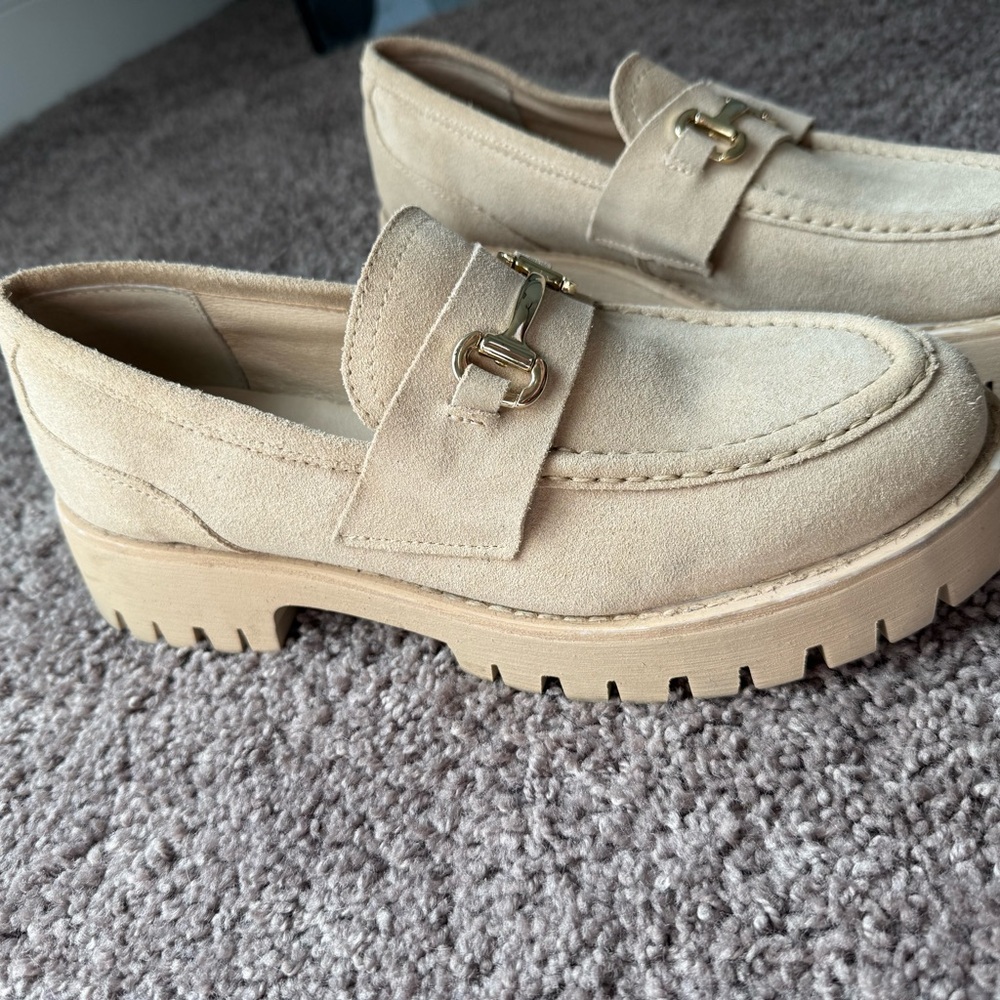 Steve Madden Lando Loafers Tan Suede size 11